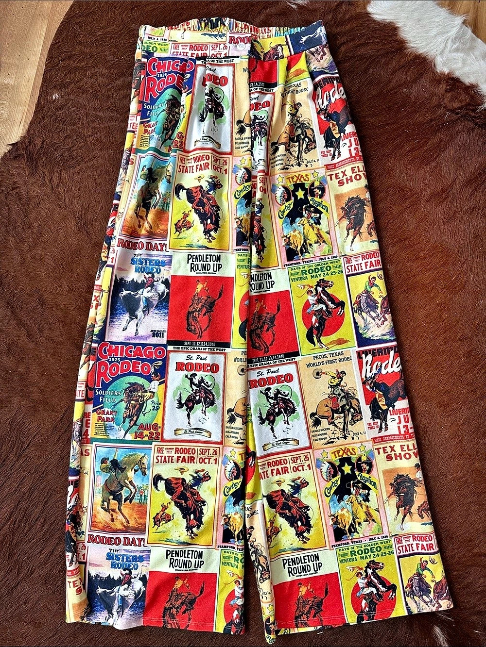 Women's Wide Leg Rodeo Print Pants